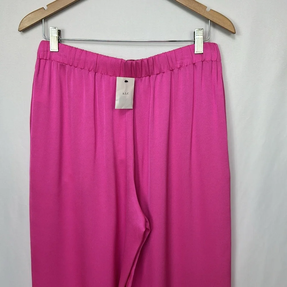 A.L.C Allie Tie Waist Wide Leg Pants Size 4 Pink Women’s High‎ Rise